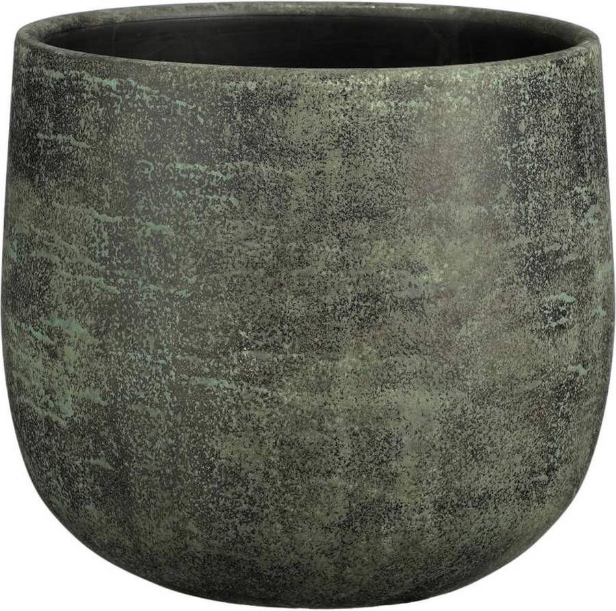 Mica Decorations Bloempot Giovanni 21x21x19 Cm Keramiek Groen