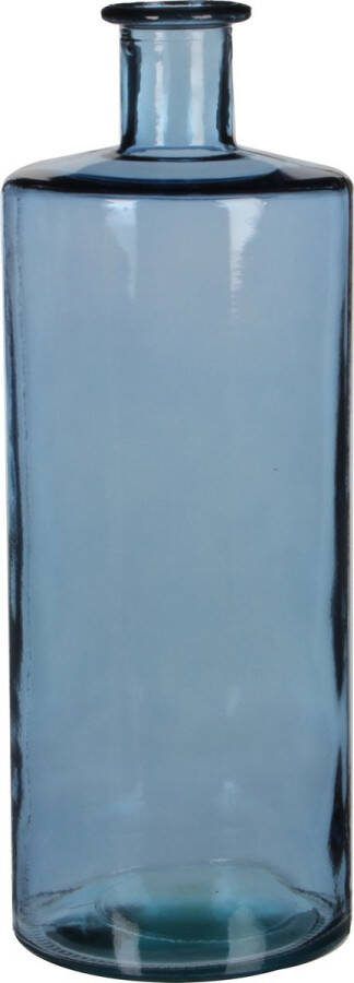 Mica Decorations Guan Fles Vaas H40 x Ø15 cm Gerecycled Glas Blauw