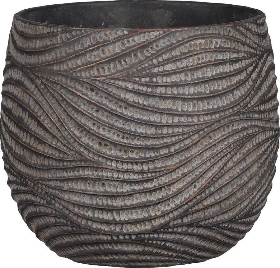 Mica Decorations Bloempot Hendrick 21x21x19 Cm Cement Bruin