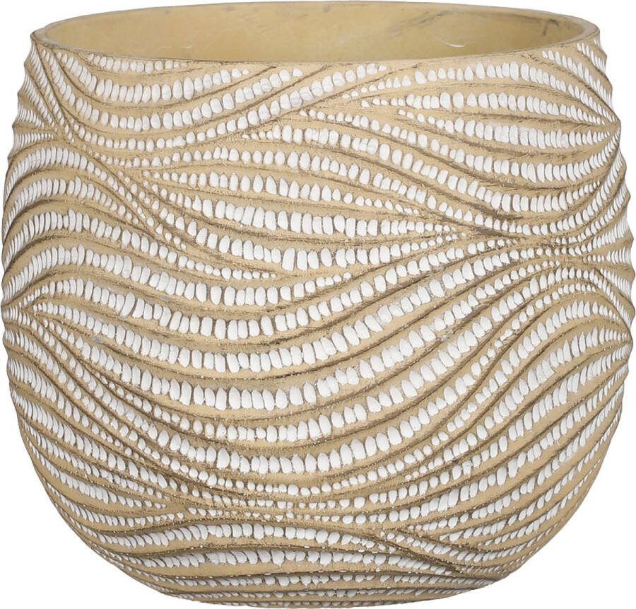 Mica Decorations Hendrick Bloempot 21x21x19 Cm Cement Créme