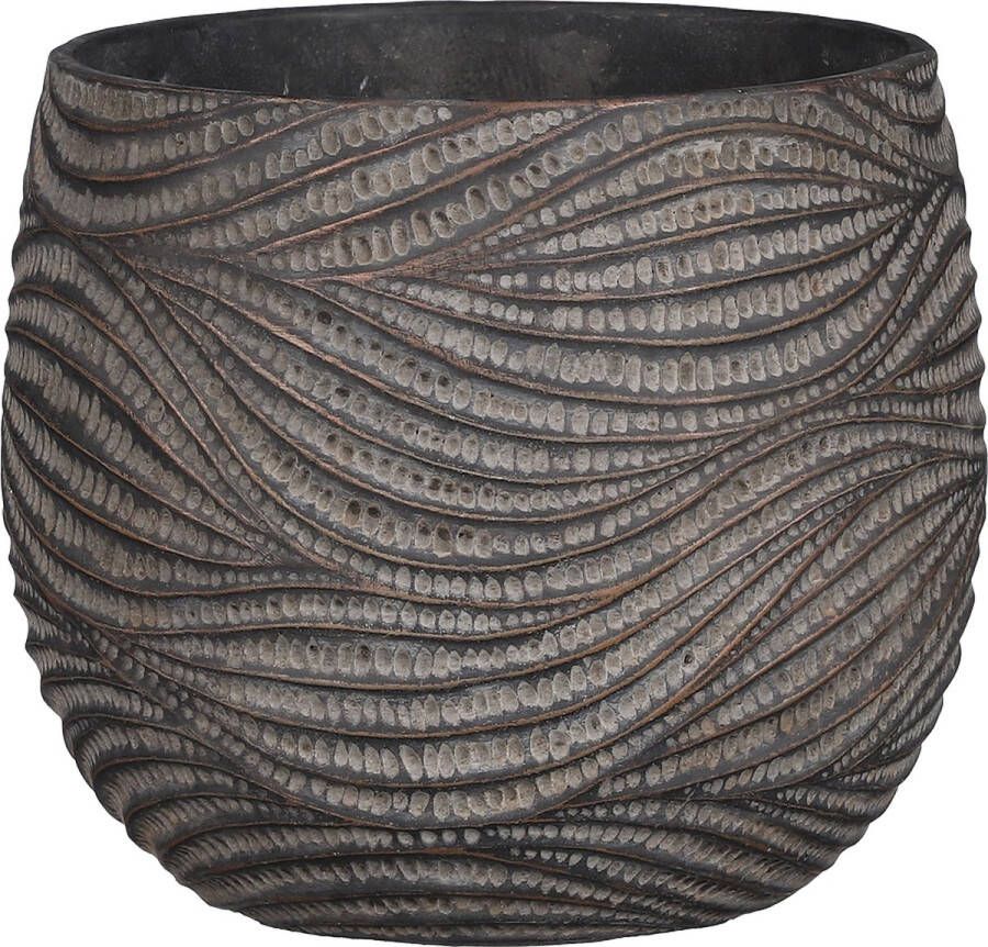 Mica Decorations Bloempot Hendrick 23x23x20 Cm Cement Bruin