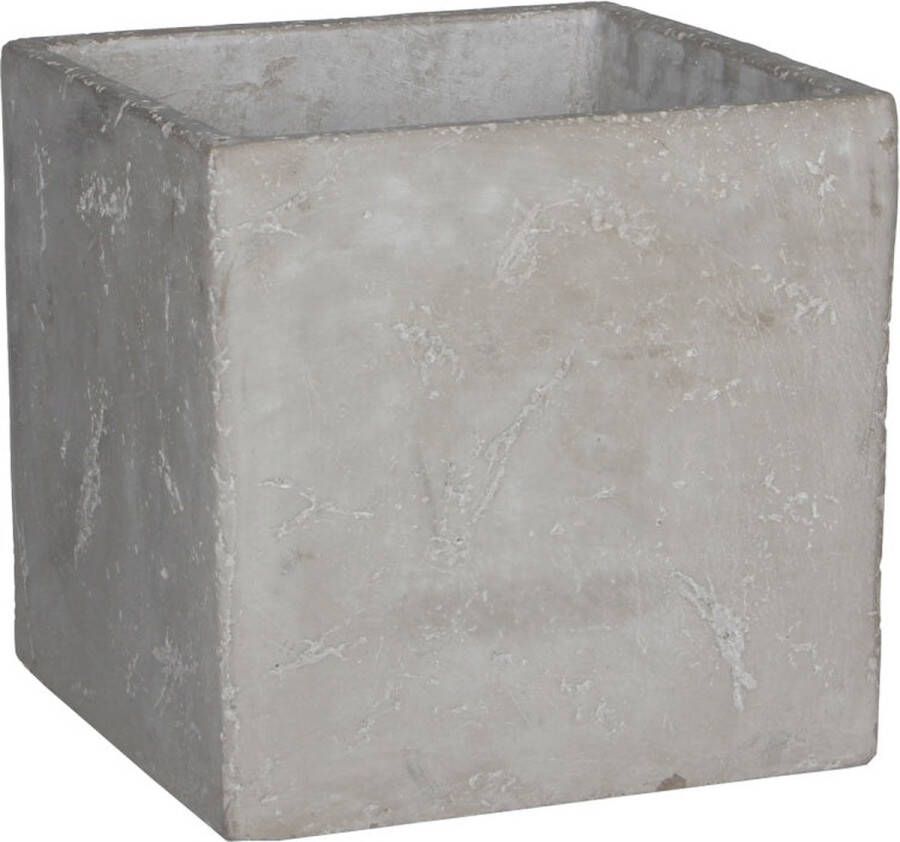 Mica Decorations jimmy pot vierkant lichtgrijs maat in cm: 17 x 17 x 16 5