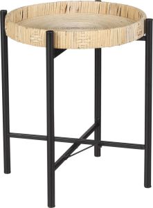 Mica Decorations Kaj Bijzettafel H39 5 x Ø29 5 cm Rotan Bruin