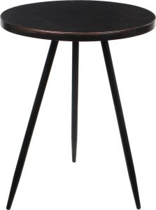 Mica Decorations Mica bijzettafel Kent rond metaal zwart 40x51 5cm