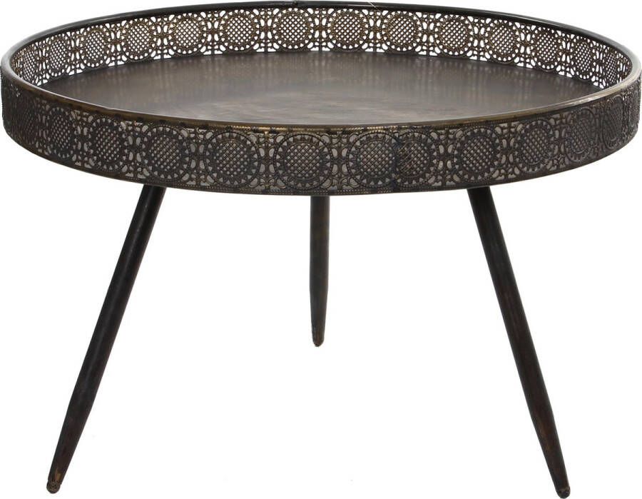 Mica Decorations Bijzettafel Lagune rond brons 70 x 45 cm Bijzettafels