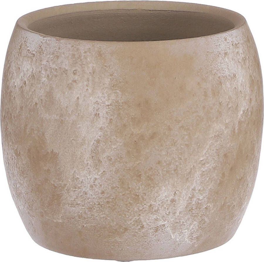 Mica Decorations Bloempot In Het Mat Cream Stone Keramiek Voor Kamerplant H14 X D16 Cm Plantenpotten