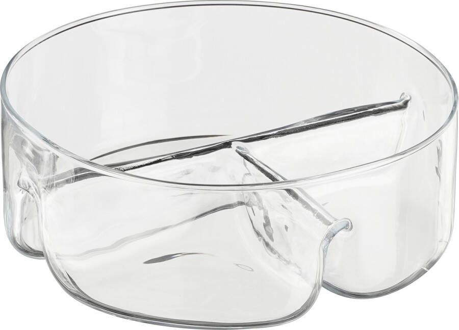 Mica Decorations Linda Snackschaal met Vakjes H9 x Ø26 cm Glas Transparant