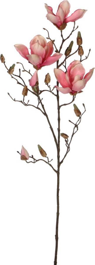 Mica Decorations Roze Magnolia beverboom kunsttak kunstplant 90 cm Kunstplanten kunsttakken Kunstbloemen boeketten