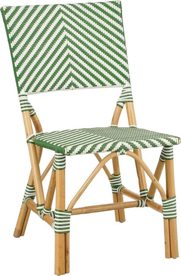Mica Decorations Mandox Bistrostoel L45 5 x B57 x H89 cm Rotan Donkergroen Wit