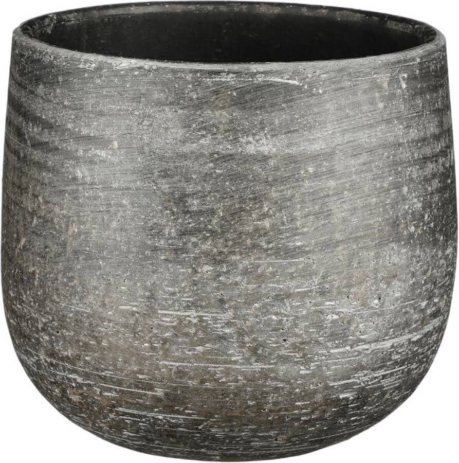 Mica Decorations Bloempot Marcus 18x18x16 Cm Keramiek Antraciet