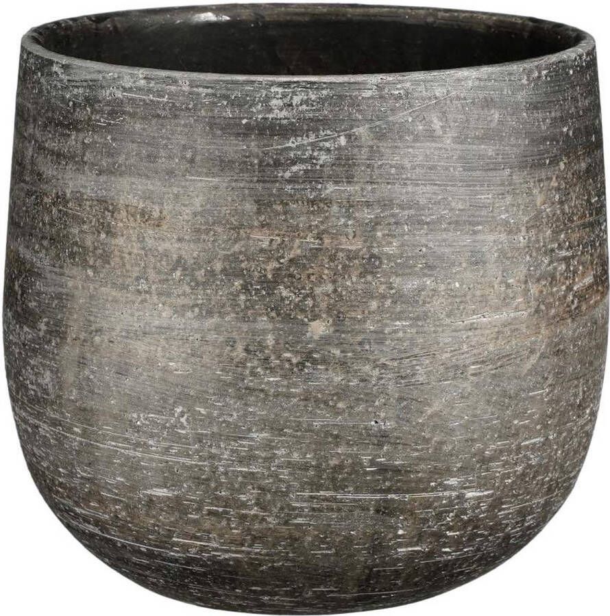 Mica Decorations Bloempot Marcus 21x21x19 Cm Keramiek Antraciet