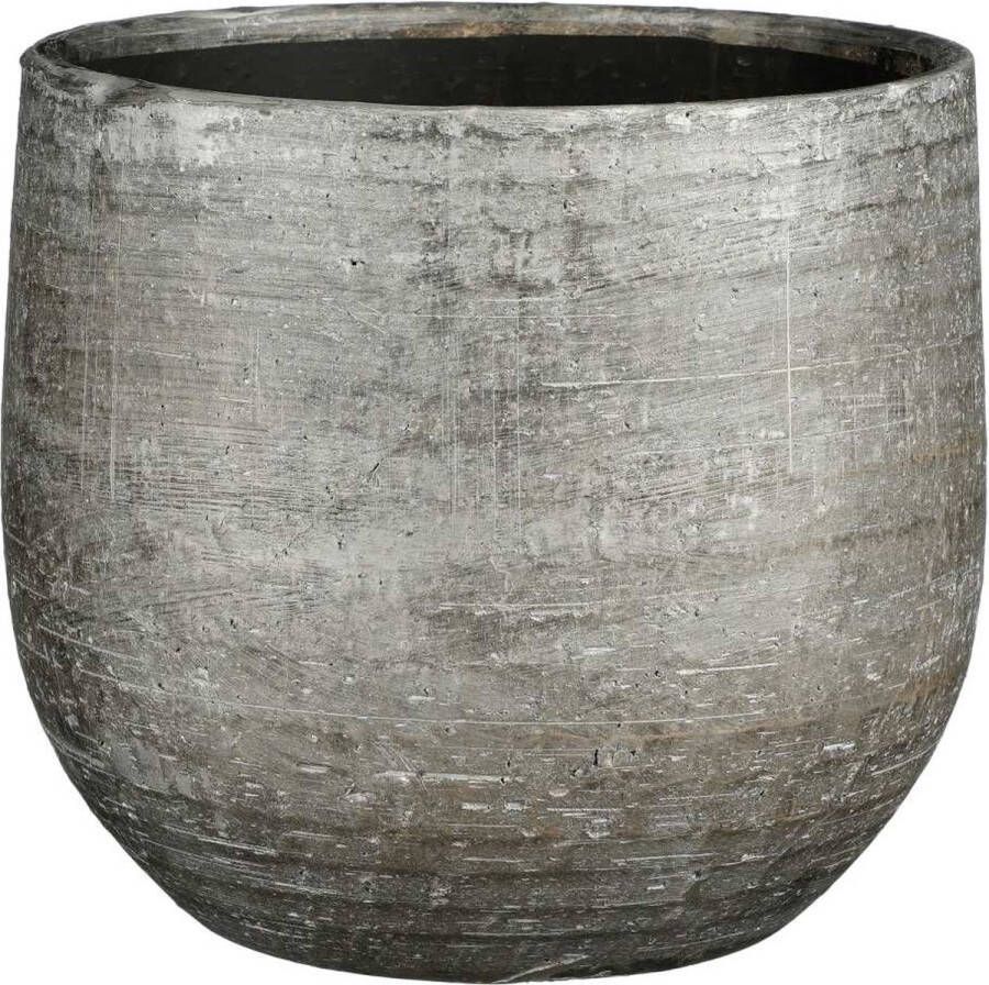 Mica Decorations Bloempot Marcus 25x25x20 Cm Keramiek Antraciet