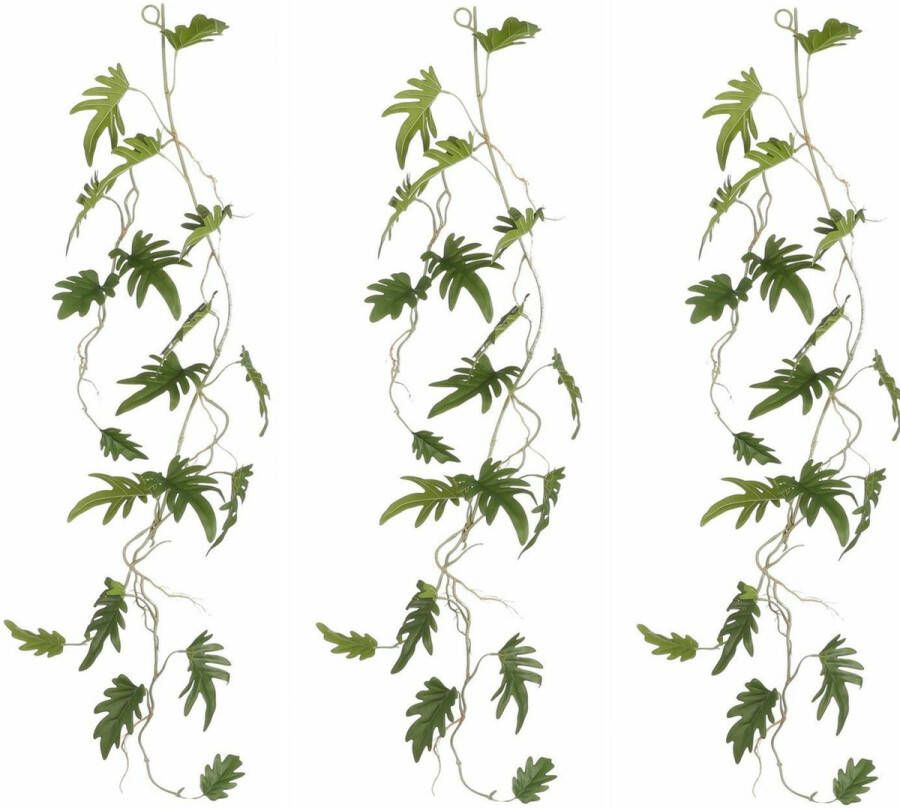 Mica Decorations Mica Decoration kunstplant slinger Philodendron Xanadu 3x groen 115 cm Kamerplant snoer