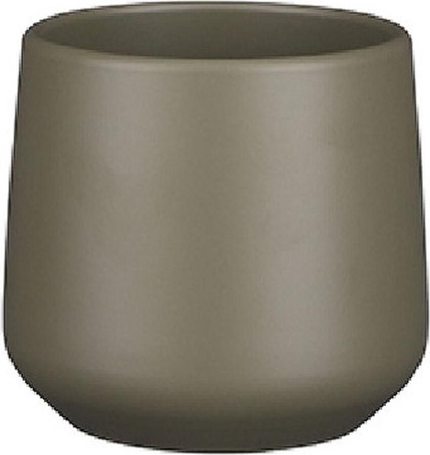Mica Decorations Bloempot Mat Donkergroen Keramiek Voor Kamerplant H13.5 X D14 Cm Plantenpotten