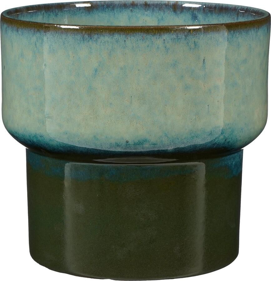 Mica Decorations Aster Bloempot H23 x Ø26 cm Stoneware Groen