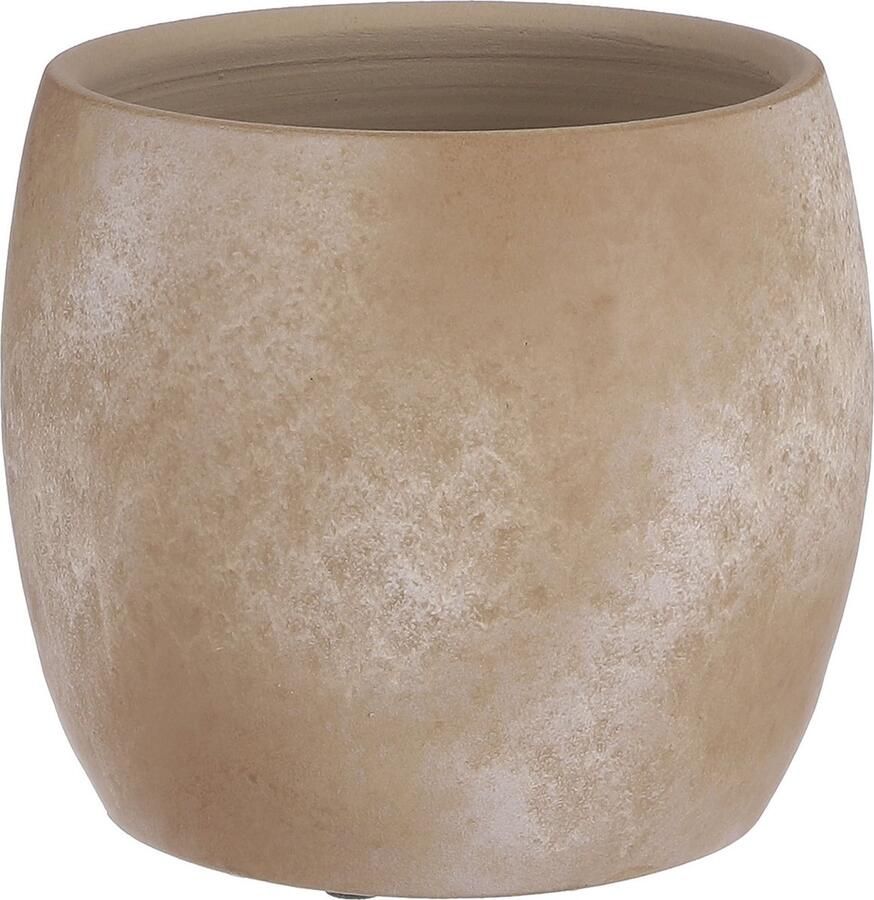 Mica Decorations Bloempot In Het Mat Cream Stone Keramiek Voor Kamerplant H18 X D20 Cm Plantenpotten