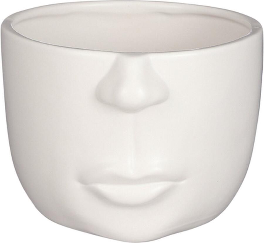 Mica Decorations Pot 'Gezicht' (Wit)