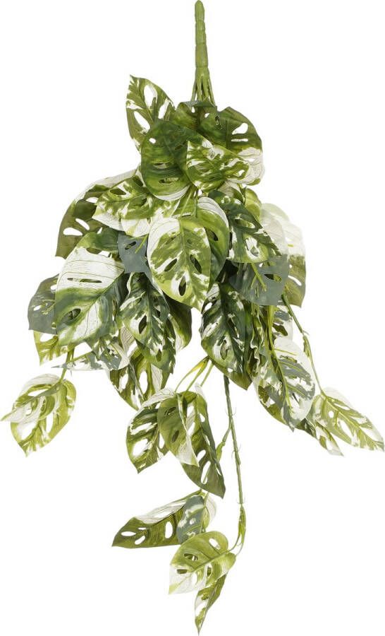 Mica Decorations Monstera Adansonii Kunst Hangplant H69 cm Groen Bont