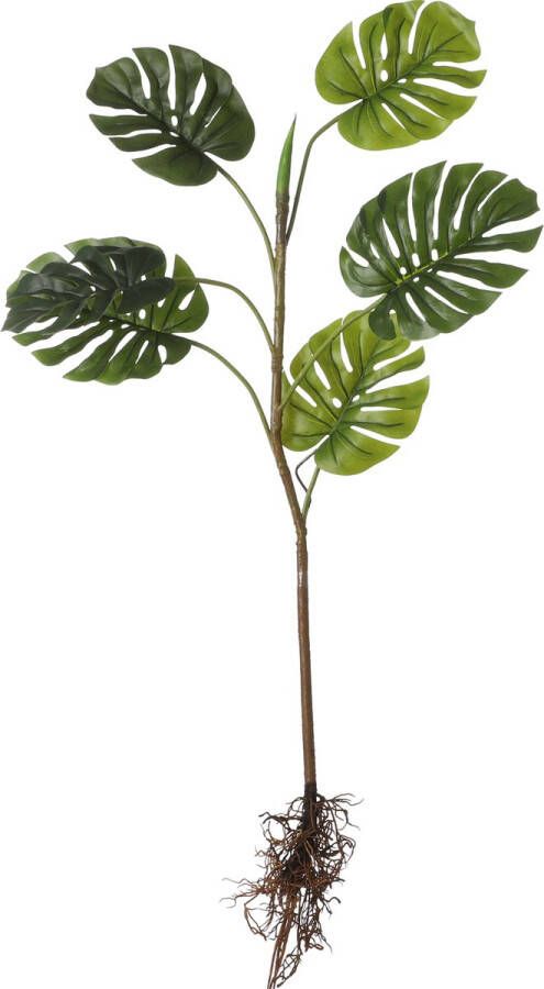 Mica Decorations Monstera Kunstplant 124 x 30 x 26 cm Met wortels Groen