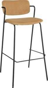 Mica Decorations Nanet Barkruk H91 cm Velvet Lichtbruin