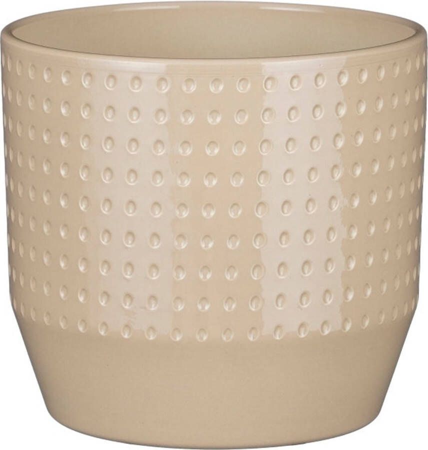 Mica Decorations Nola Bloempot 17x17x16 cm Keramiek Beige