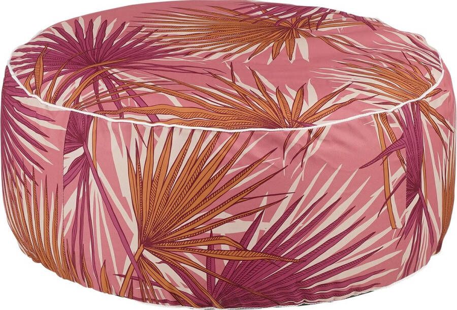 Mica Decorations Nuno Opblaasbare Poef met Palm Bladeren H23 x Ø53 cm Paars