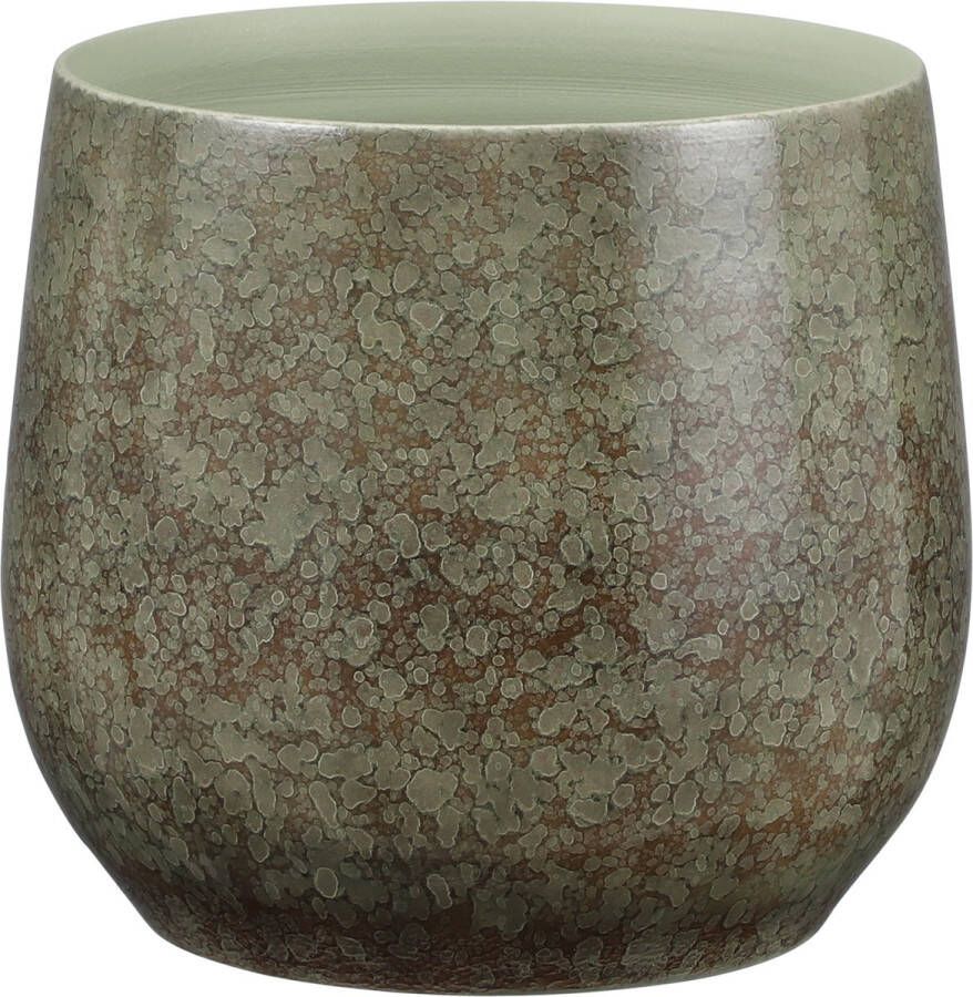 Mica Decorations Oliver Bloempot H26 x Ø29 cm Terracotta Groen