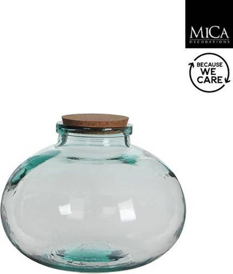 Mica Decorations Olly Vaas H23 x Ø29 cm Gerecycled Glas Transparant