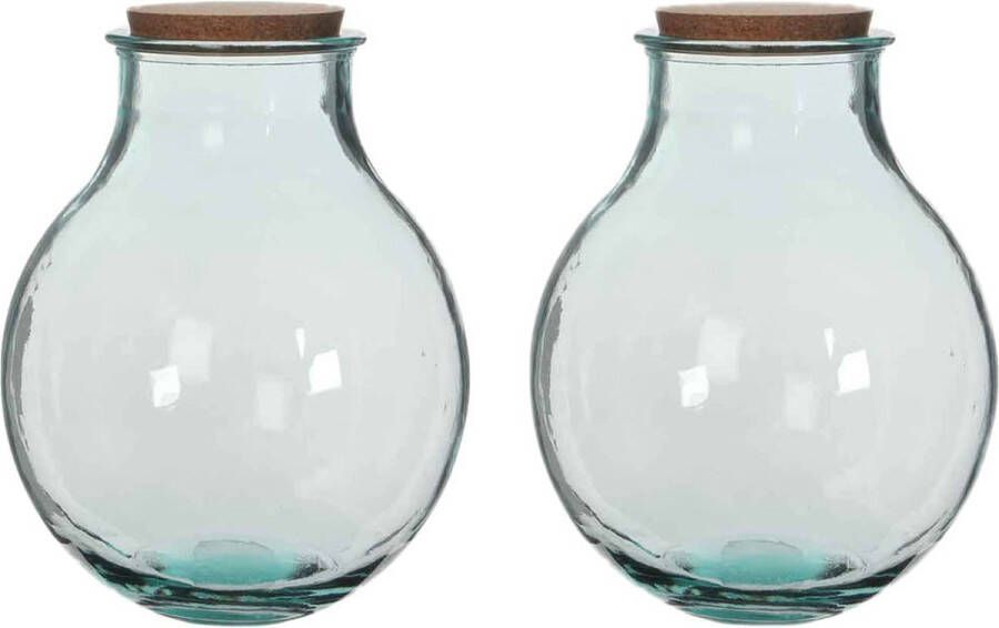 Mica Decorations Olly Vaas H38 X Ø29 Cm Glas Set Van 2 Transparant