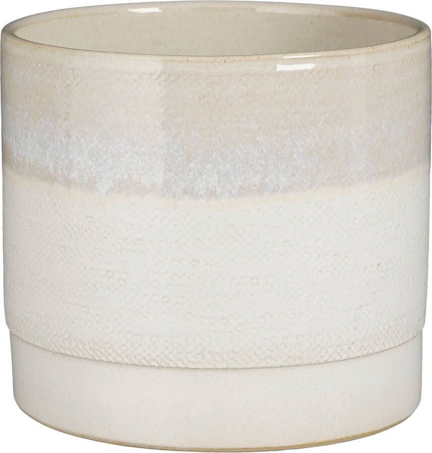 Mica Decorations Olof Bloempot H20 x Ø22 cm Terracotta Crème