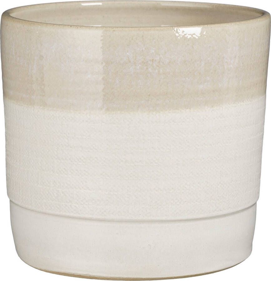 Mica Decorations Olof Bloempot H24 x Ø26 cm Terracotta Crème
