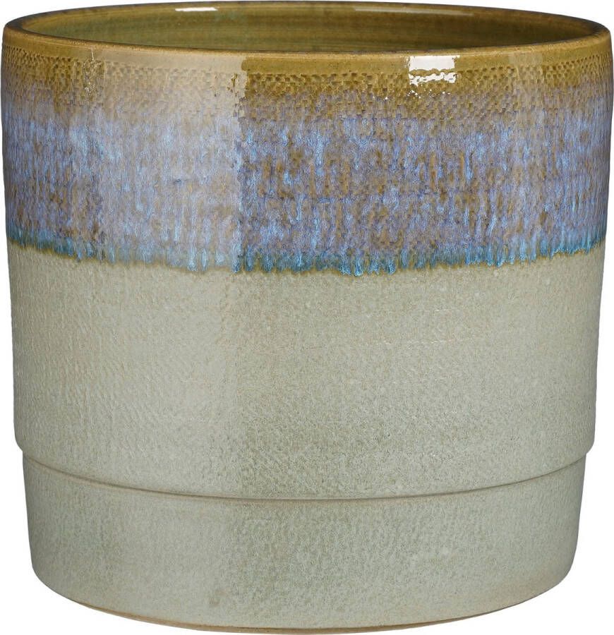Mica Decorations Olof Bloempot H24 x Ø26 cm Terracotta Donkerblauw