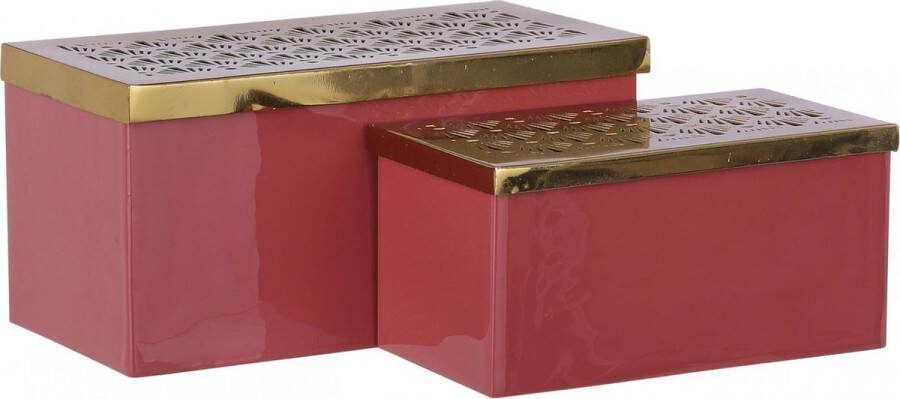 Mica Decorations Opbergdozen Lua 2 3 Liter Staal Roze 2 Stuks