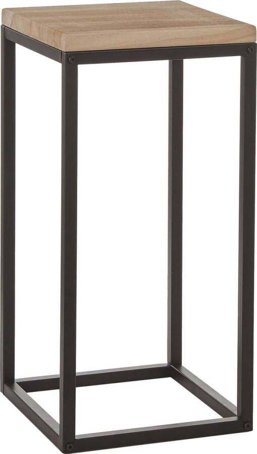 Mica Decorations Oskar Plantentafel L30 x B30 x H62 cm Hout Metaal Zwart