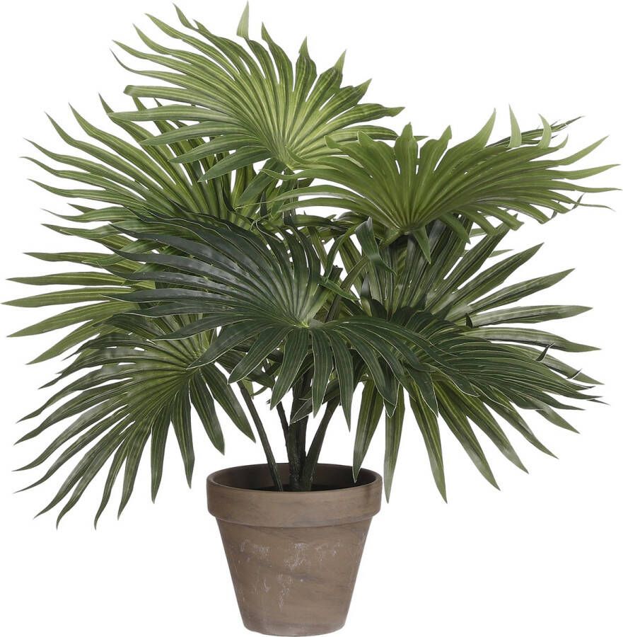 Mica Decorations Palm kunstplant struik groen H30 x D35 cm Kunstplanten