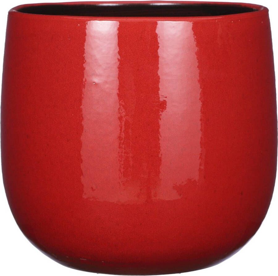 Mica Decorations Palm leaf Bloempot 29x29x25 cm Keramiek Rood