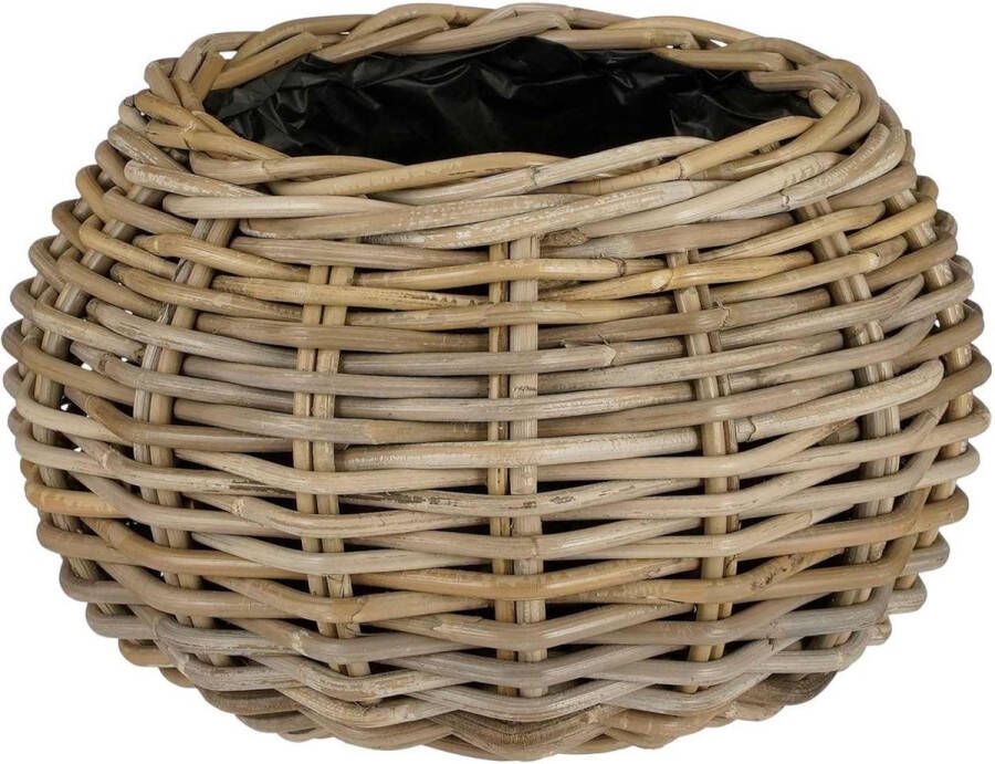 Mica Decorations Plantenbak Marcia 36x36x25 cm Rotan Grijs