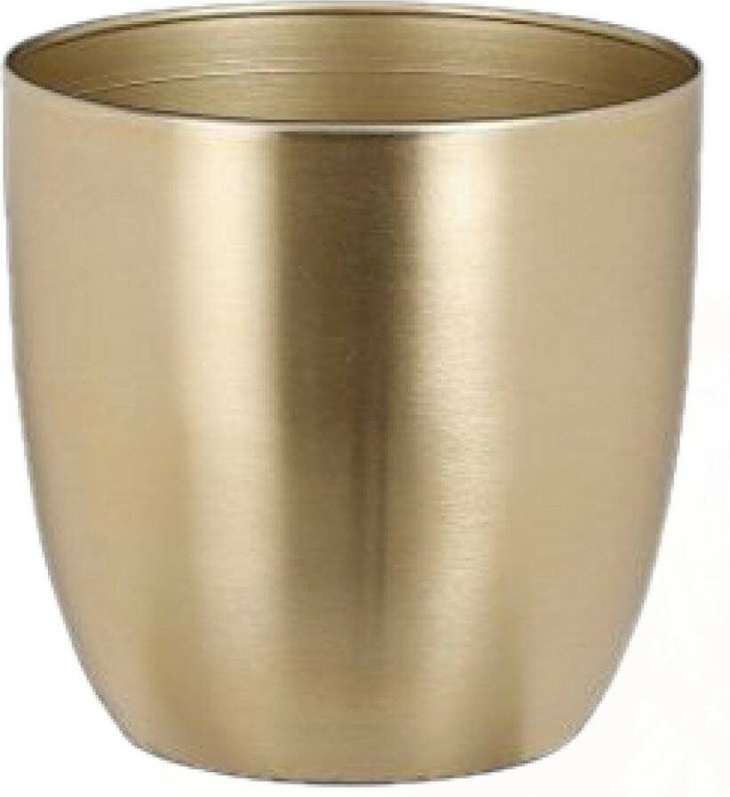 Mica Decorations Plantenpot bloempot Van Metaal In Het Goud D13 En H12 Cm Plantenpotten
