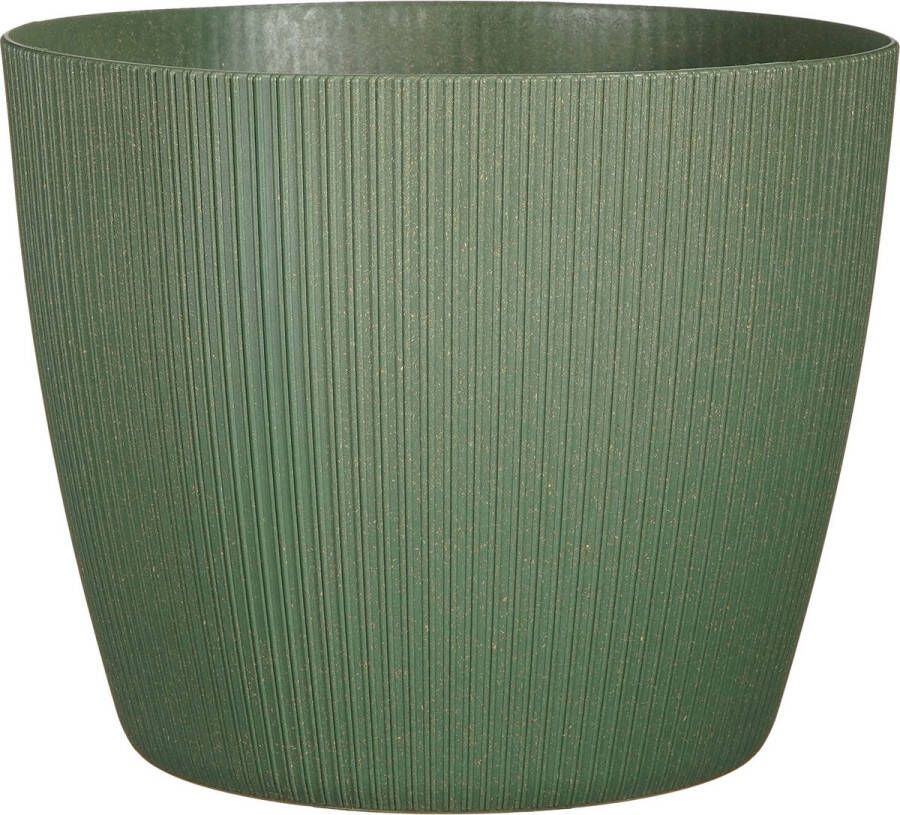 Mica Decorations Plantenpot kunststof donkergroen ribbels- D30 H30 cm bloempot