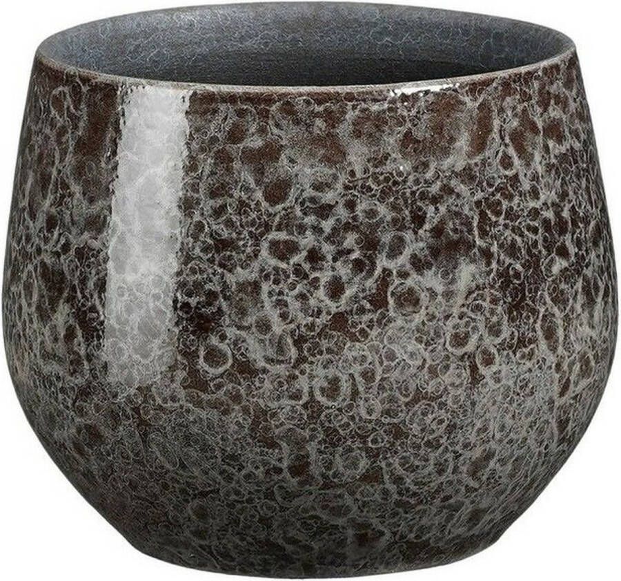 Mica Decorations Plantenpot bloempot terracotta antraciet D16 x H13 cm binnen