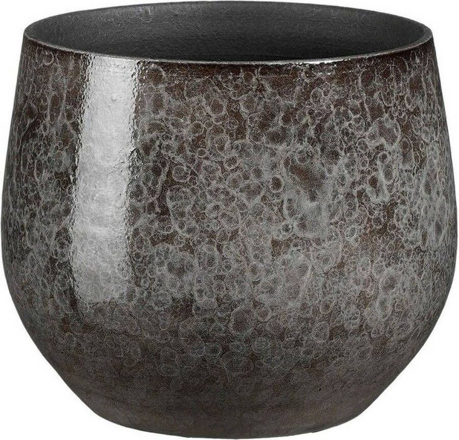 Mica Decorations Plantenpot bloempot terracotta antraciet D19 x H17 cm binnen