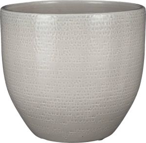 Mica Decorations Plantenpot bloempot Carrie terracotta lichtgrijs met flakes patroon D29 H26 cm Plantenpotten