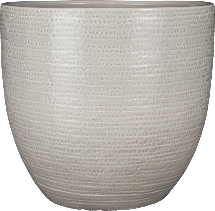Mica Decorations Plantenpot bloempot Carrie terracotta lichtgrijs met flakes patroon D35 H32 cm Plantenpotten