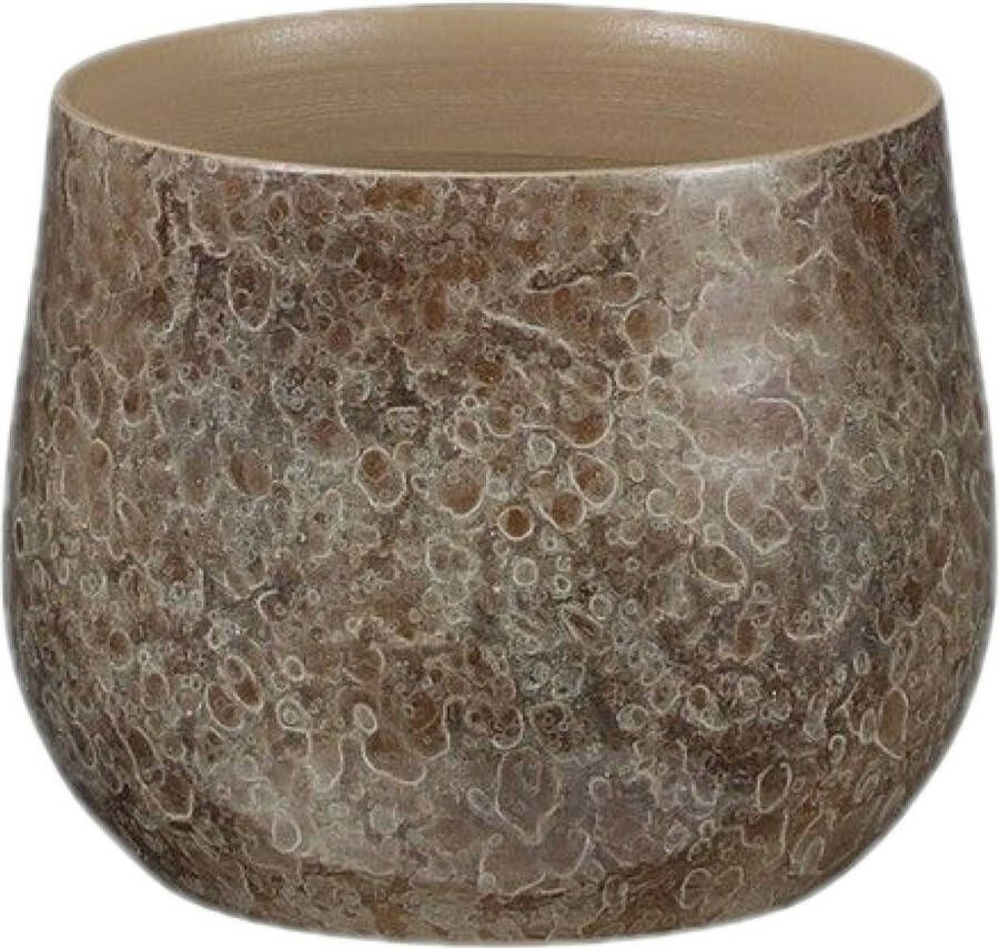 Mica Decorations Plantenpot bloempot Van Terracotta In Het Natuur Bruin Shadow D16 En H13 Cm Plantenpotten