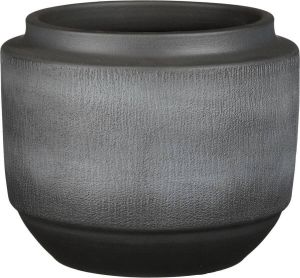 Mica Decorations Plantenpot bloempot Aveiro terracotta zwart met relief patroon D25 H21 cm Plantenpotten