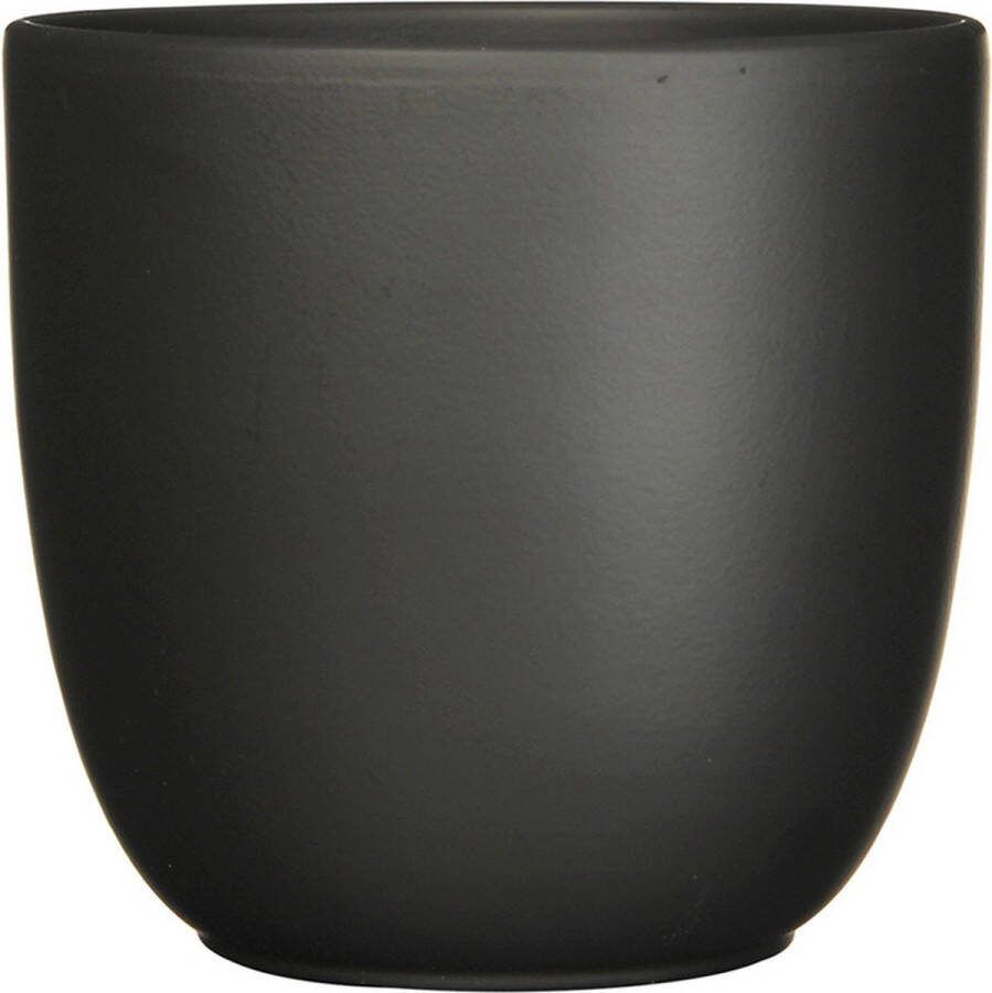 Mica Decorations Bloempot Pot Rond Es 19 Tusca 20 X 22.5 Cm Zwart Mat Mica