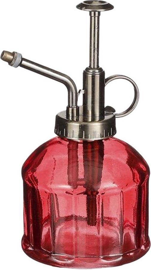 Mica Decorations Plantenspuit sproeier vernevelaar rood transparant 16 x 7 cm glas