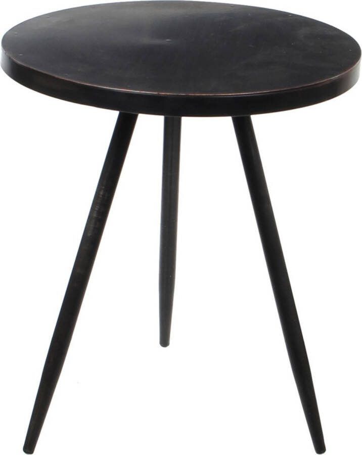 Mica Decorations Plantenstandaard Kent rond metaal zwart 35 x 40 cm Home Deco Plantentafels