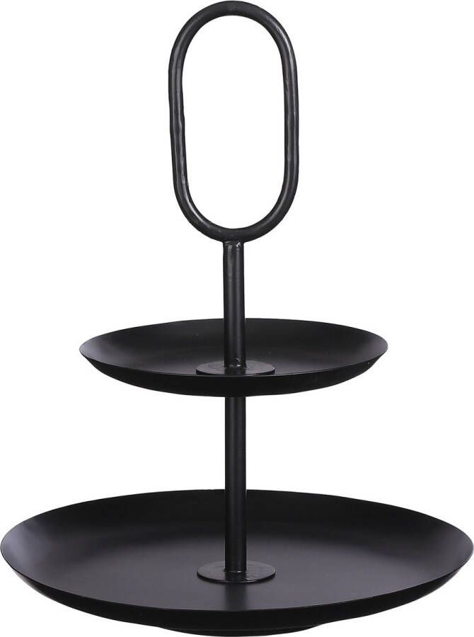 Mica Decorations Rama Etagère 2-Laags H36 x Ø28 cm Metaal Zwart