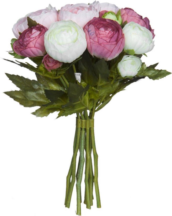 Mica Decorations Nep planten roze Ranunculus ranonkel kunstbloemen 22 cm decoratie Kunstbloemen